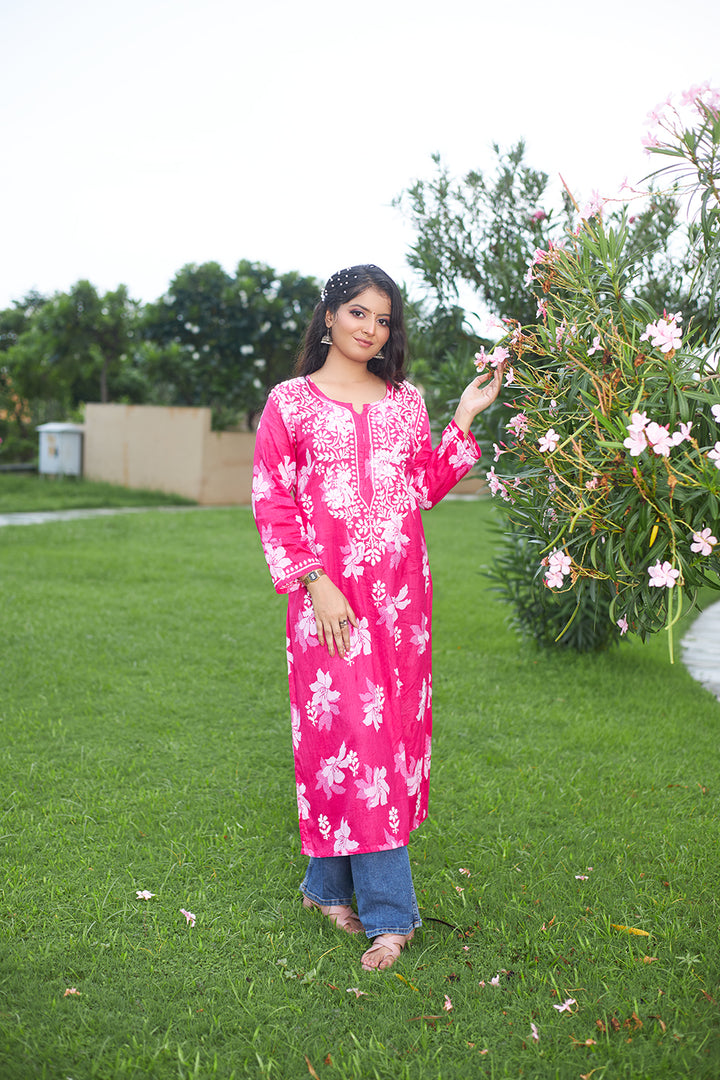 lucknowi chikan long kurta