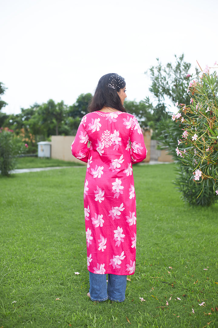 lucknowi chikan long kurta