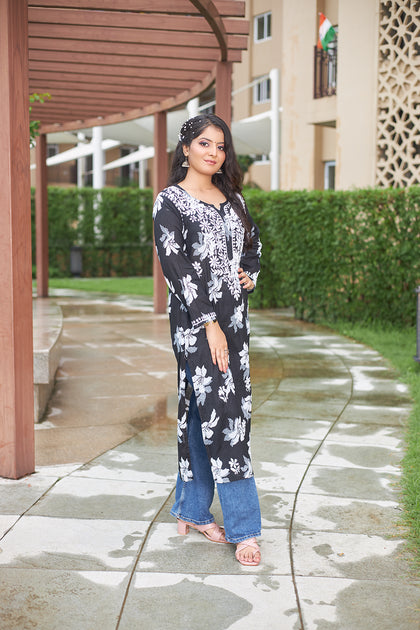 lucknowi chikan long kurta