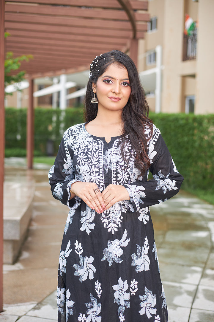 lucknowi chikan long kurta