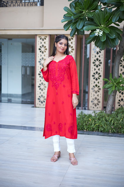 rayon fabric kurti design
