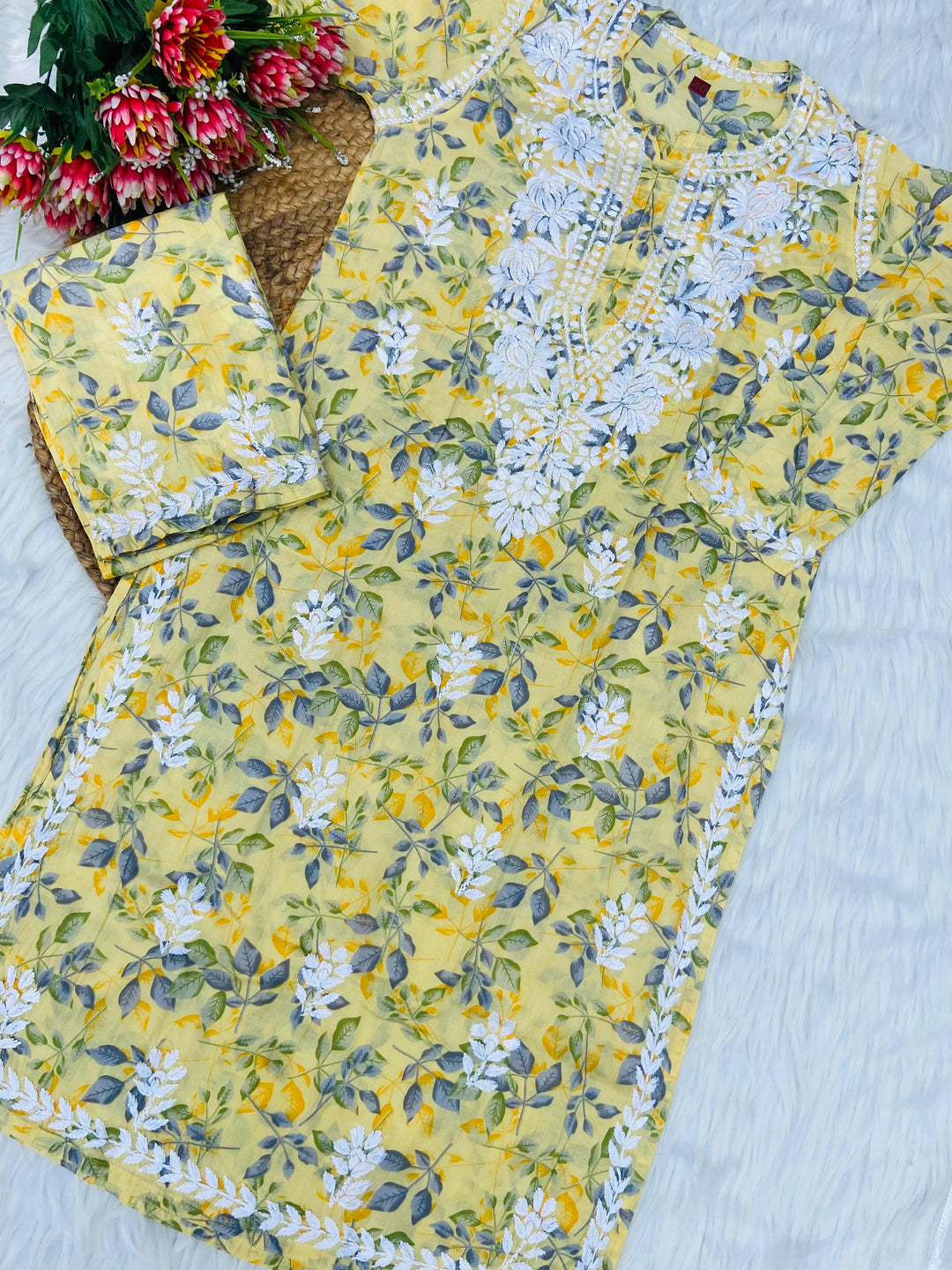 Zara MulMul Cotton Chikankari Set