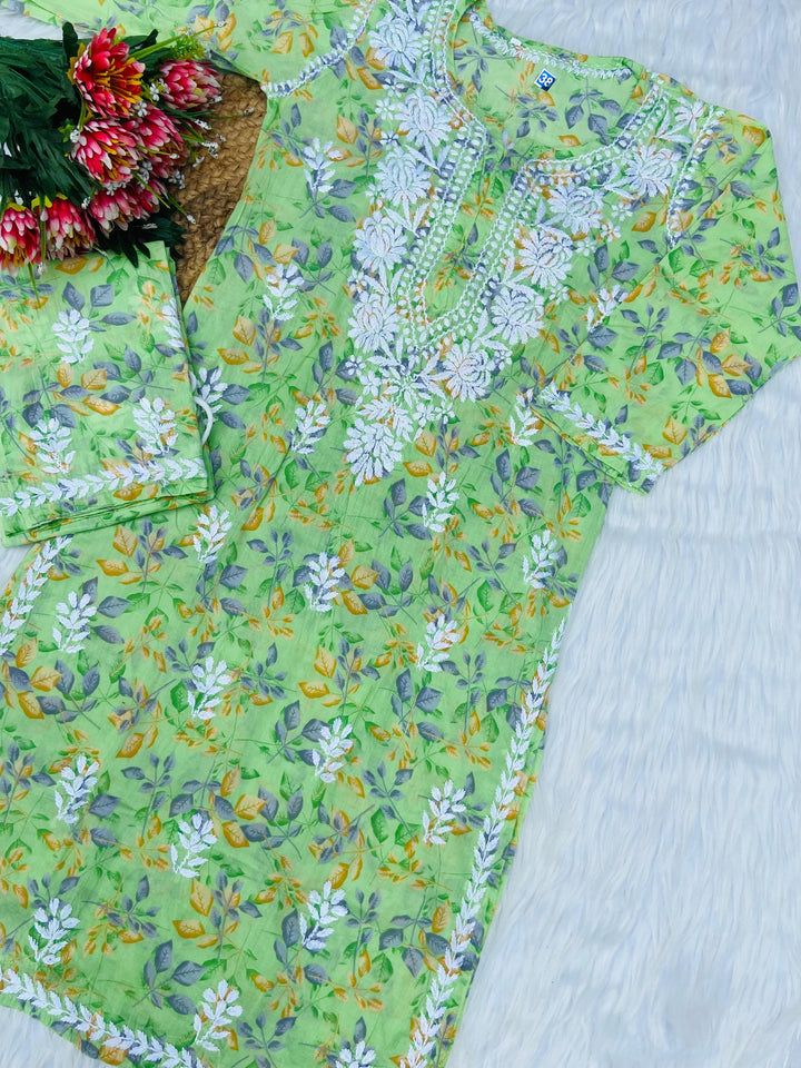 Zara MulMul Cotton Chikankari Set