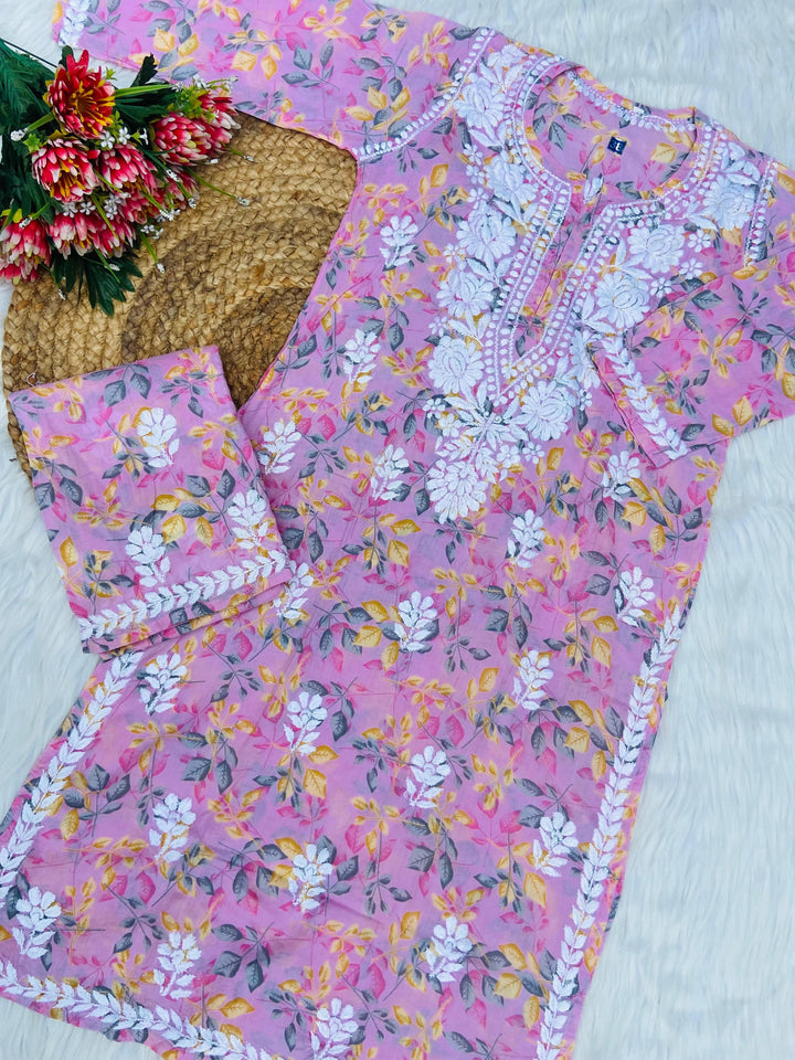 Zara MulMul Cotton Chikankari Set