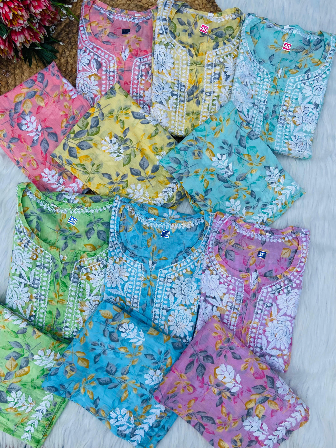Zara MulMul Cotton Chikankari Set