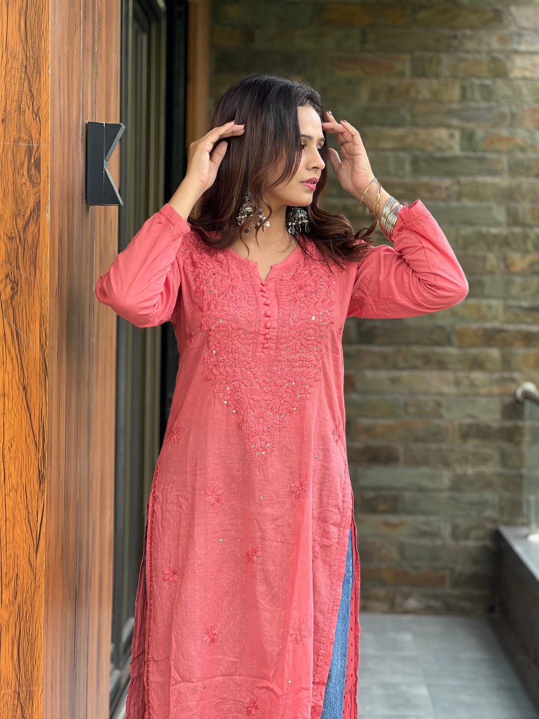 Rehmat Cotton Mukaish Kurta