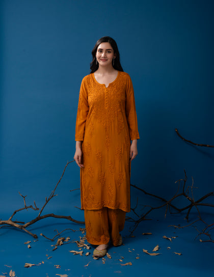 lucknowi chikan co-ord set