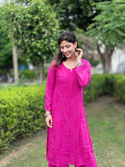 lucknowi chikan kadai kurti