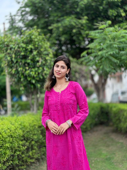 lucknowi chikan kadai kurti
