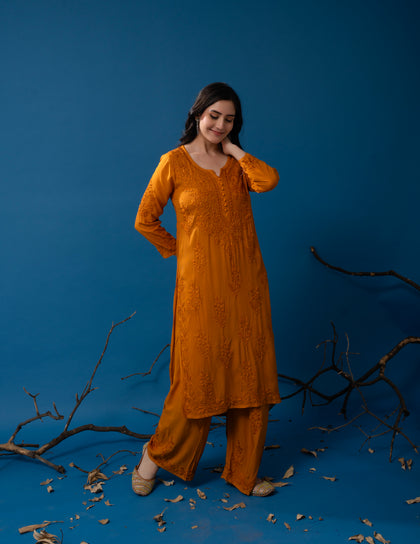 lucknowi chikan long kurta