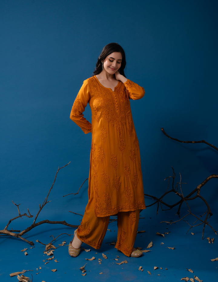 lucknowi chikan long kurta