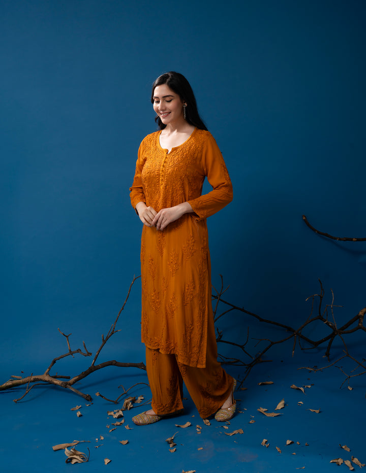lucknowi chikan long kurta