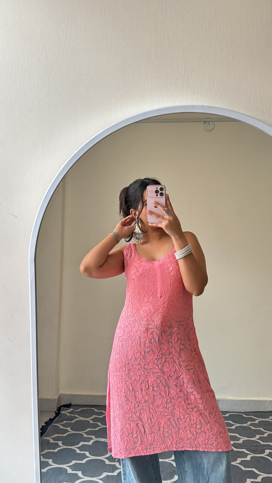Meher Viscose Sleeveless Kurta