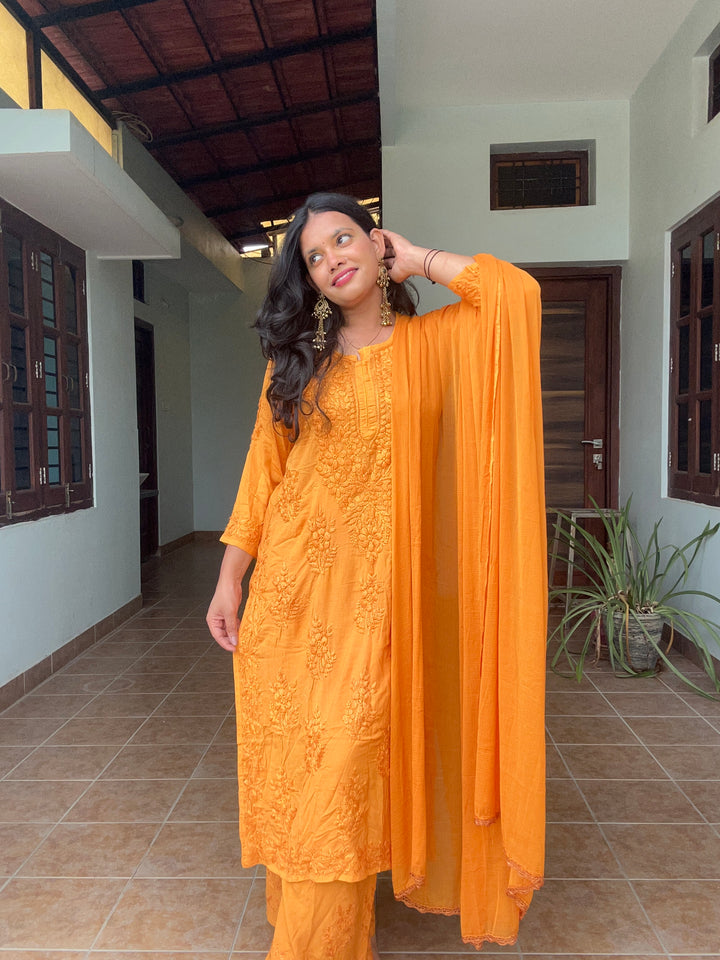 Modal Cotton Co-ord Set With Dupatta