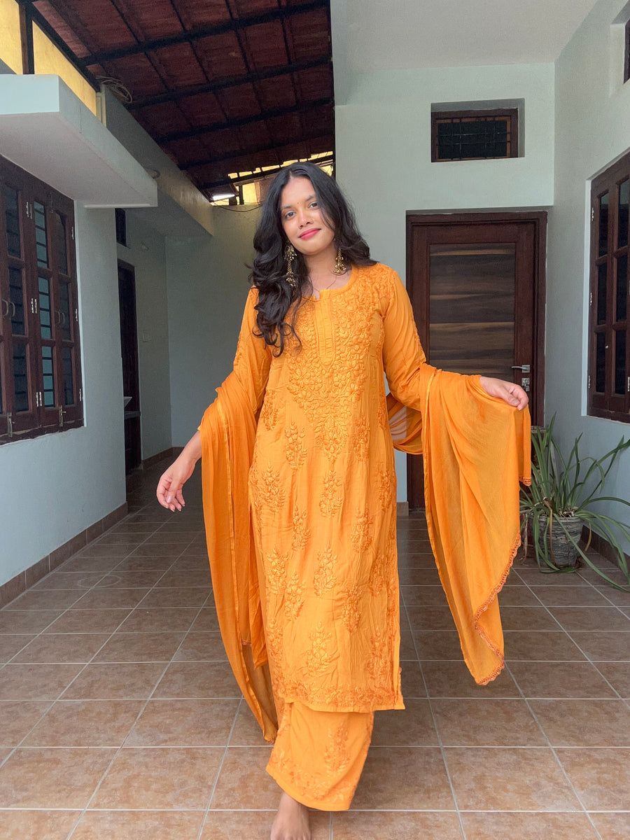 Modal Cotton Co-ord Set With Dupatta