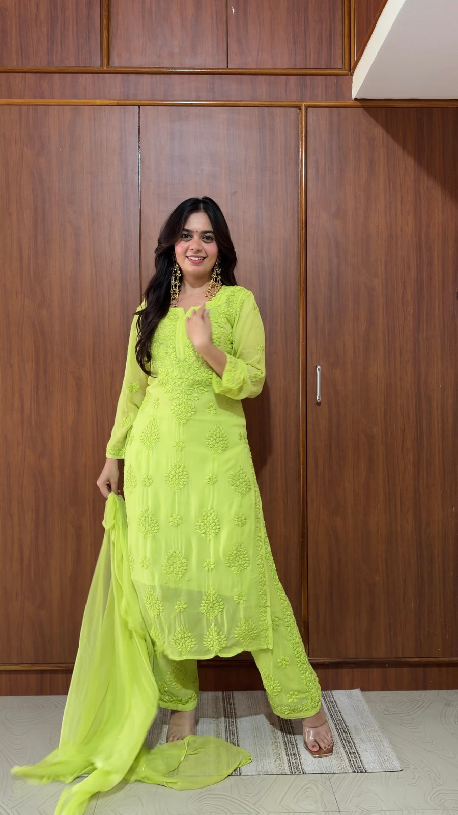 Santoshi Megharaj in Noor Viscose Georgette Mukaish Set With 3D Handwork