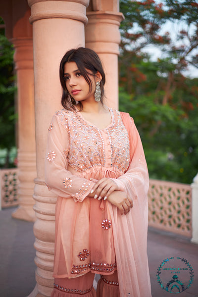 Olive Green Lucknowi Chikankari Rayon Suit Set with Dupatta | 3-piece Collection main image 1