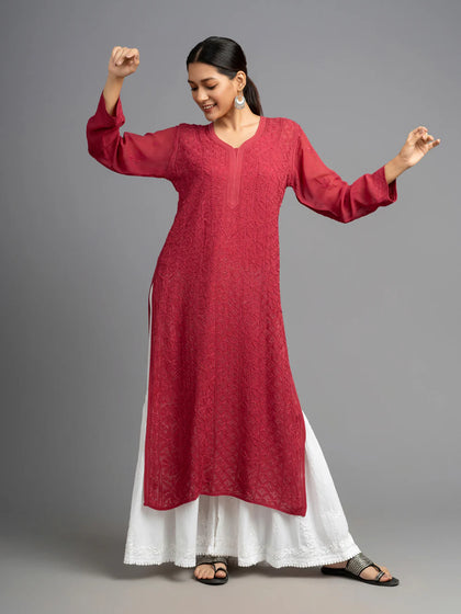 viscose chikankari kurti