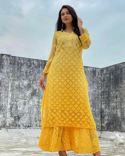 Georgette Ombre Booti Jaal Set